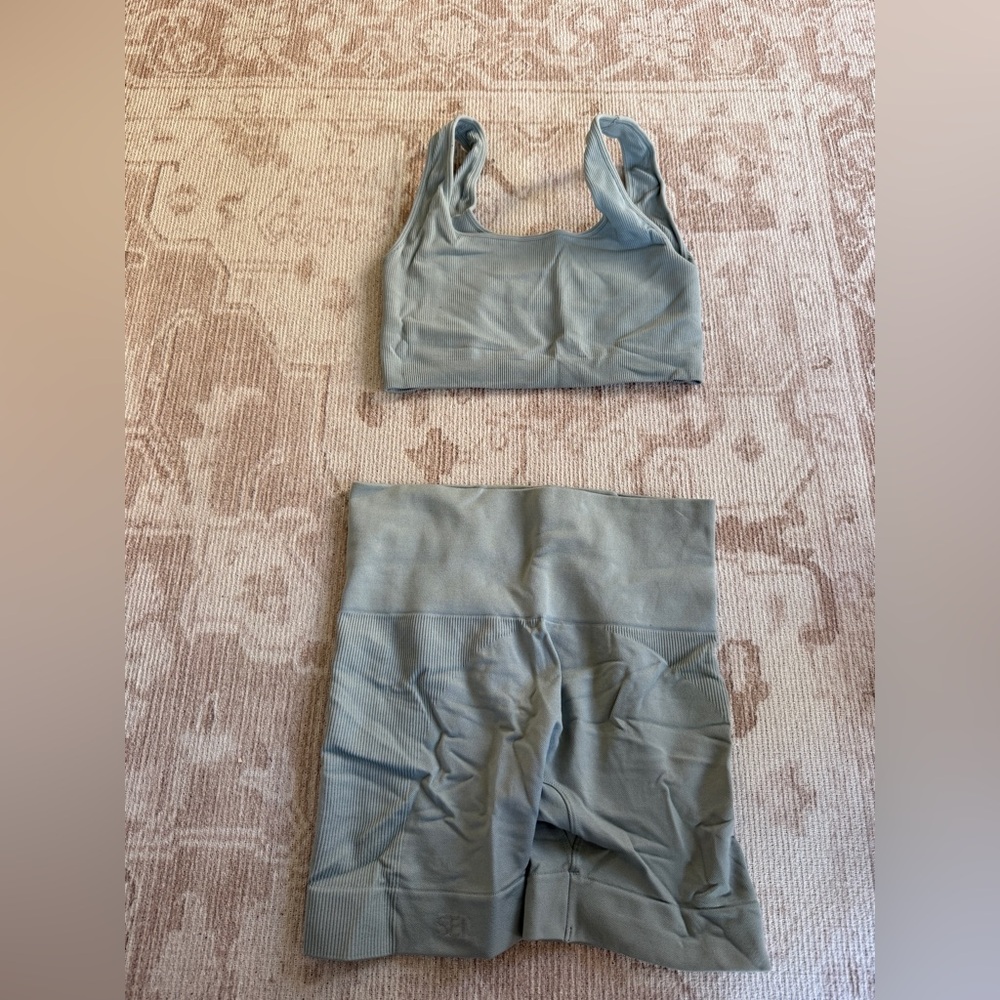 SET Active Gray Sports Bra and Shorts Set